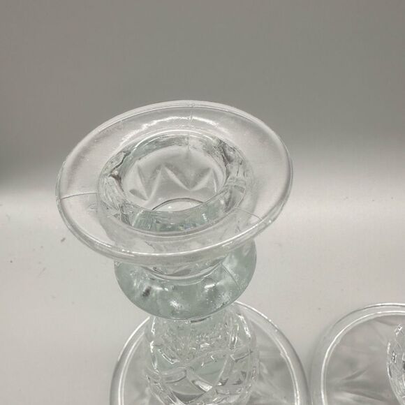 Crystal Pineapple clear glass candleholder set - Picture 3 of 8